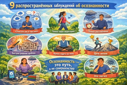 Мифы об осознанности: что мешает вам наслаждаться практикой